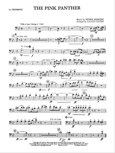 The Pink Panther: 1st Trombone