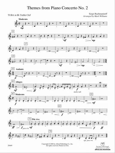 Themes from Piano Concerto No. 2: (wp) B-flat Tuba T.C.