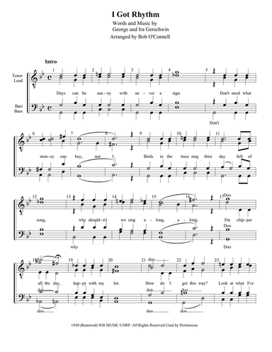 I Got Rhythm - TTBB a cappella