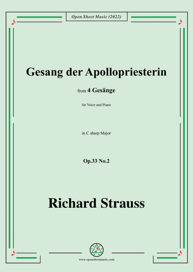Richard Strauss-Gesang der Apollopriesterin,in C sharp Major