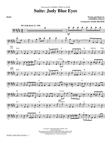 Suite: Judy Blue Eyes (arr. Mark Brymer) - Bass