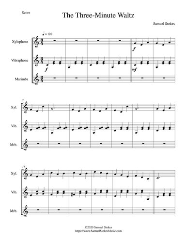 The Three-Minute Waltz - for mallet keyboard percussion trio