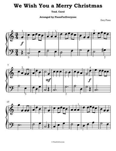 We Wish You a Merry Christmas (Easy Piano)