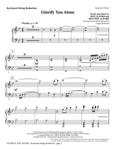 Glorify You Alone - Keyboard String Reduction