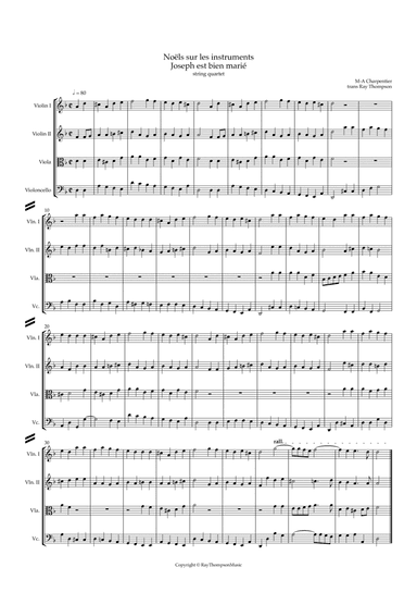 Charpentier: Noëls sur les instruments H534: Joseph est bien marié - string quartet