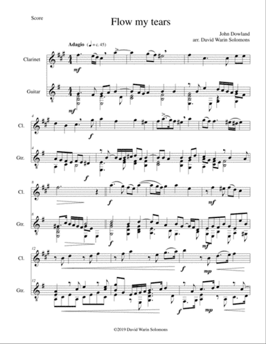 Flow my tears for clarinet and guitar (without divisions)