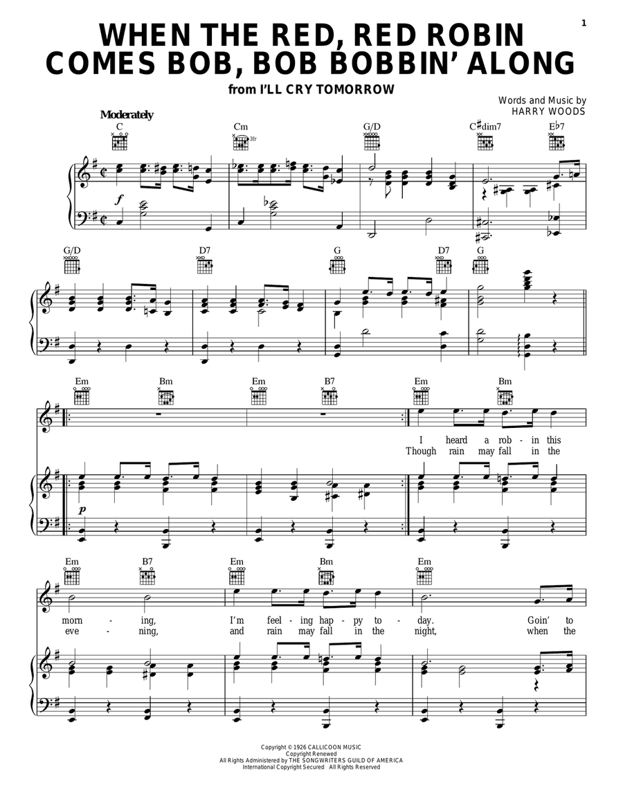 When The Red, Red Robin Comes Bob, Bob Bobbin' Along