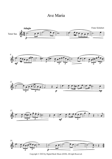 Ave Maria - Franz Schubert (Tenor Sax)