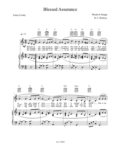 Blessed Assurance (Piano/Vocal/Guitar)