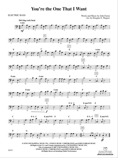 You're the One That I Want (from Grease): Electric Bass