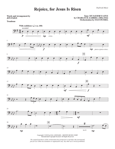 Rejoice, for Jesus Is Risen - Trombone