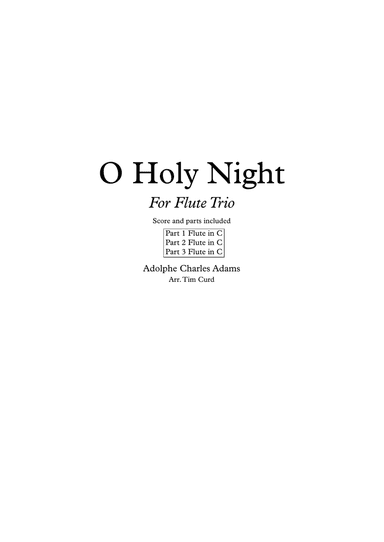 O Holy Night. Flute Trio