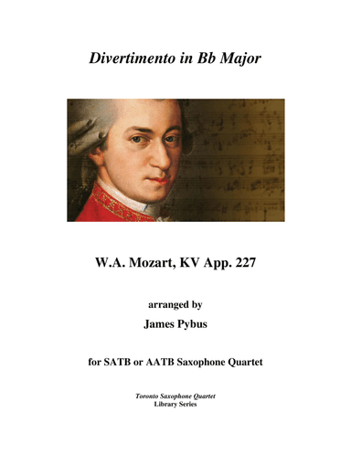 Divertimento in Bb Major KV App. 227 (saxophone quartet arrangement)