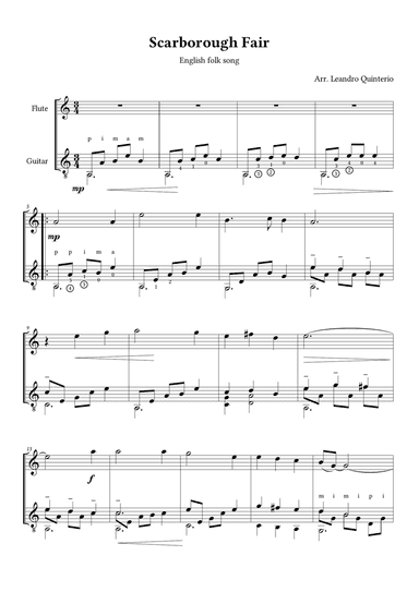 Scarborough Fair - flute and guitar duet