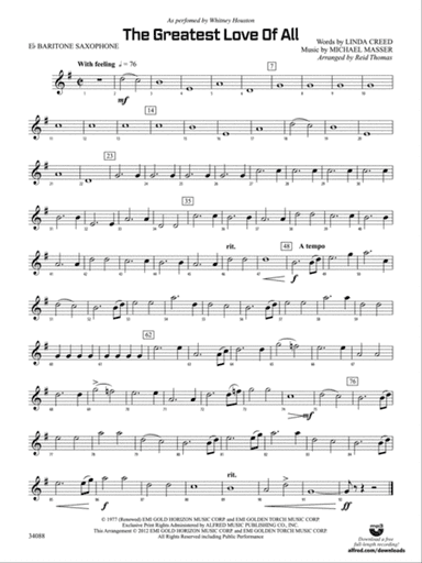 The Greatest Love of All: E-flat Baritone Saxophone