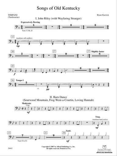 Songs of Old Kentucky: Timpani