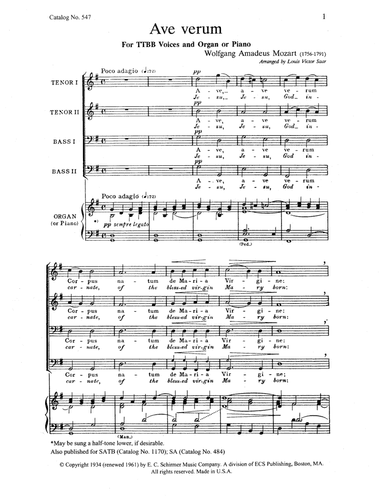 Ave verum Corpus (Downloadable)