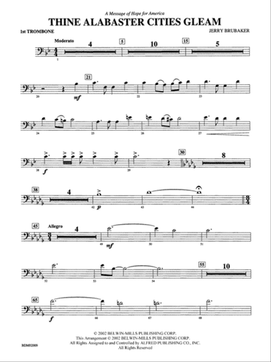 Thine Alabaster Cities Gleam (A Message of Hope for America): 1st Trombone