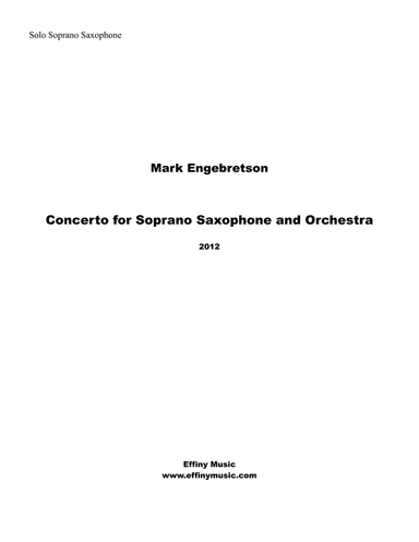 Concerto for Soprano Saxophone