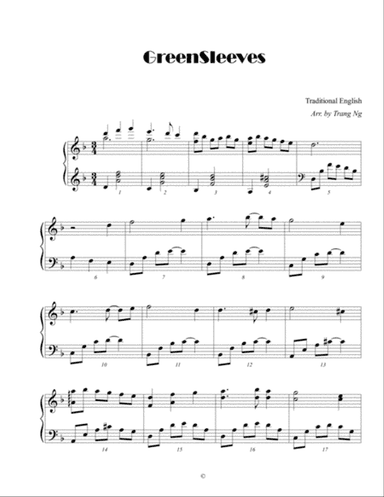 Greensleeves Piano