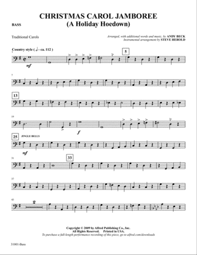 Christmas Carol Jamboree (A Holiday Hoedown): String Bass