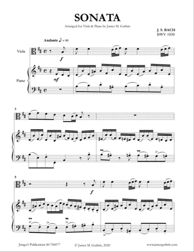BACH: Six Sonatas BWV 1030-1035 for Viola & Piano