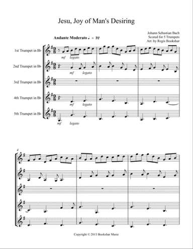 Jesu, Joy of Man's Desiring (Trumpet Quintet)