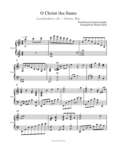 Oh Christ the Same for Piano Solo
