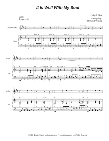 It Is Well With My Soul (Bb-Trumpet solo and Piano)