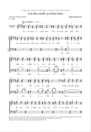 Let the earth acclaim him