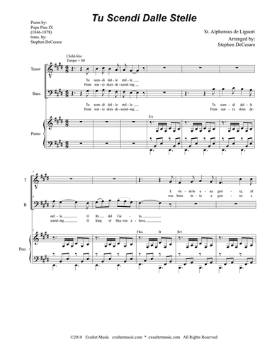 Tu Scendi Dalle Stelle (Duet for Tenor and Bass Solo)