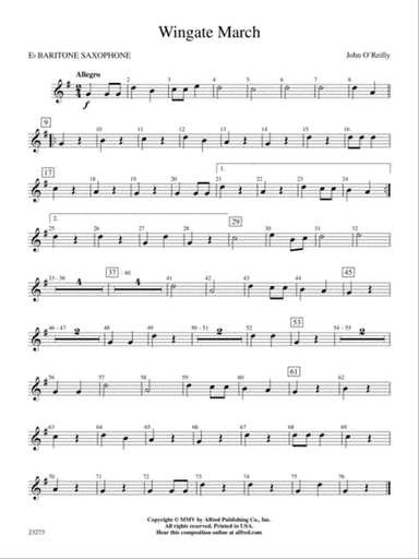 Wingate March: E-flat Baritone Saxophone