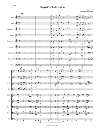 Salga el torillo hosquillo (Let the little wild bull out) arranged for wind and brass ensemble