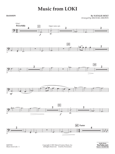 Music from "Loki" (arr. Michael Brown) - Bassoon