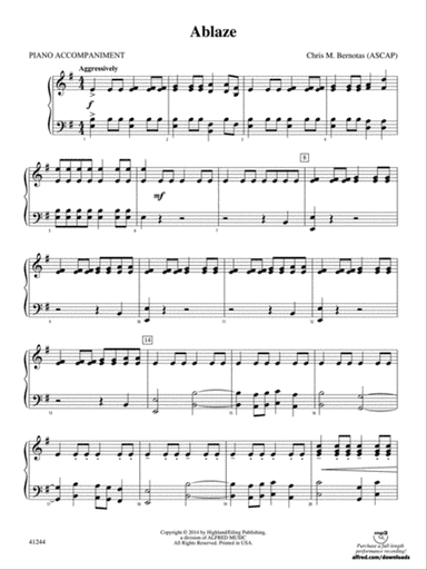 Ablaze: Piano Accompaniment
