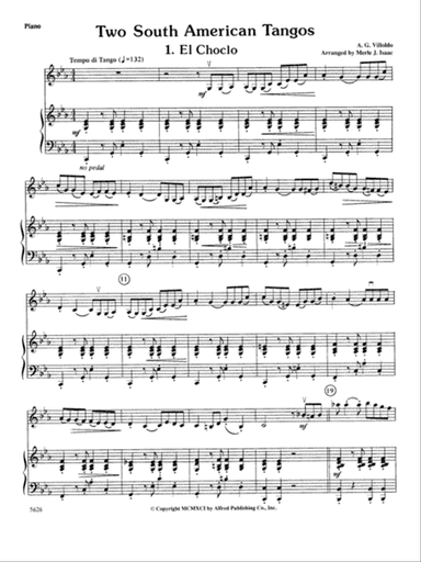 Two South American Tangos: Piano Accompaniment