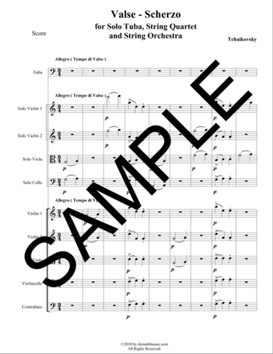 Valse-Scherzo for Tuba Soloist, String Quartet, and String Orchestra