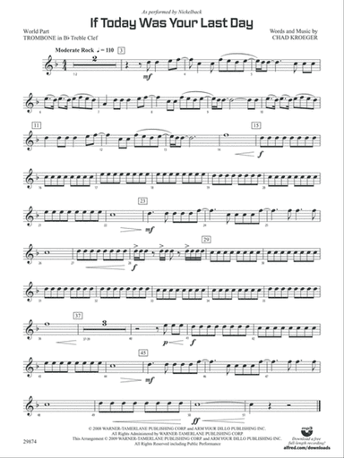 If Today Was Your Last Day: (wp) 1st B-flat Trombone T.C.