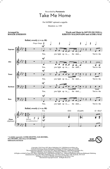 Take Me Home (arr. Roger Emerson)