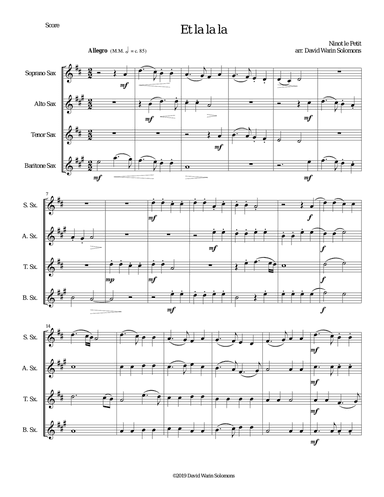 Et la la la for saxophone quartet