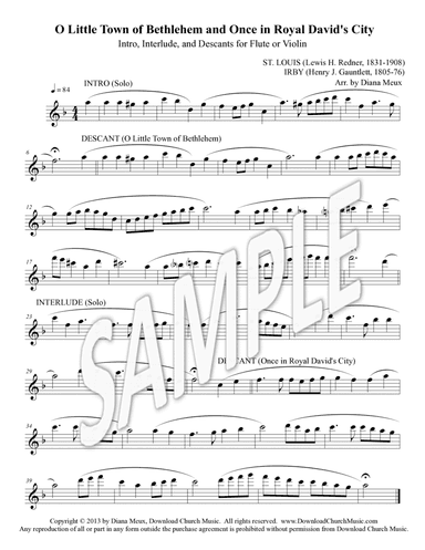 O Little Town of Bethlehem and Once in Royal David's City - Flute/Violin descants