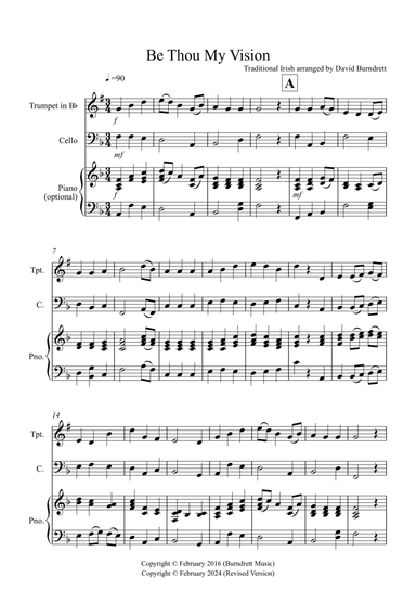 Be Thou My Vision for Trumpet and Cello Duet