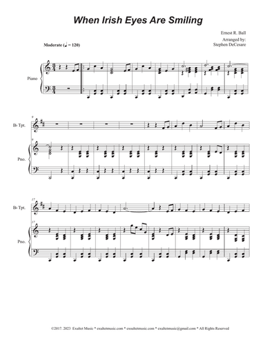 When Irish Eyes Are Smiling (Bb-Trumpet solo and Piano)