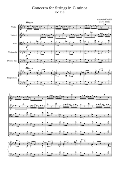 Concerto for Strings in C minor RV 118