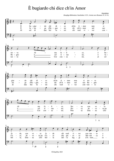 È bugiardo chi dice ch'in Amor