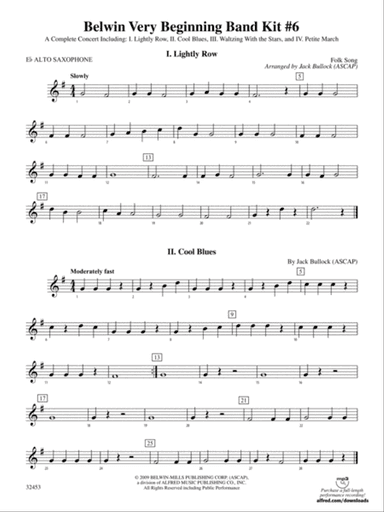 Belwin Very Beginning Band Kit #6: E-flat Alto Saxophone