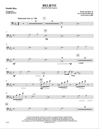 Believe (from The Polar Express): String Bass