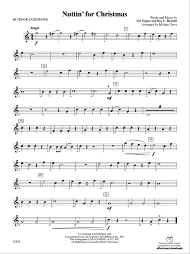 Nuttin' for Christmas: B-flat Tenor Saxophone