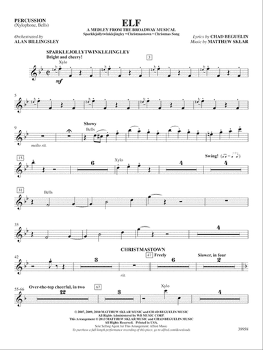 Elf: A Medley from the Broadway Musical: 1st Percussion