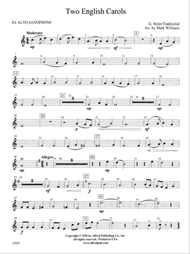 Two English Carols: E-flat Alto Saxophone